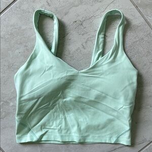 Lululemon Green Sports Bra with Wide Straps and Longline Band